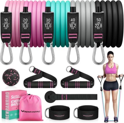 RENRANRING Resistance Bands for Working Out, 150LBS Exercise