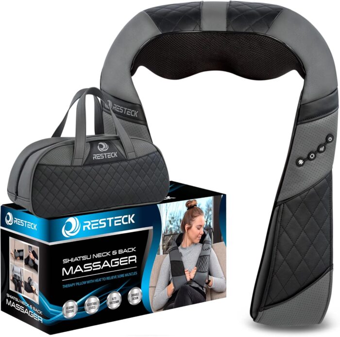 RESTECK Massagers for Neck and Back with Heat - Deep Tissue 3D