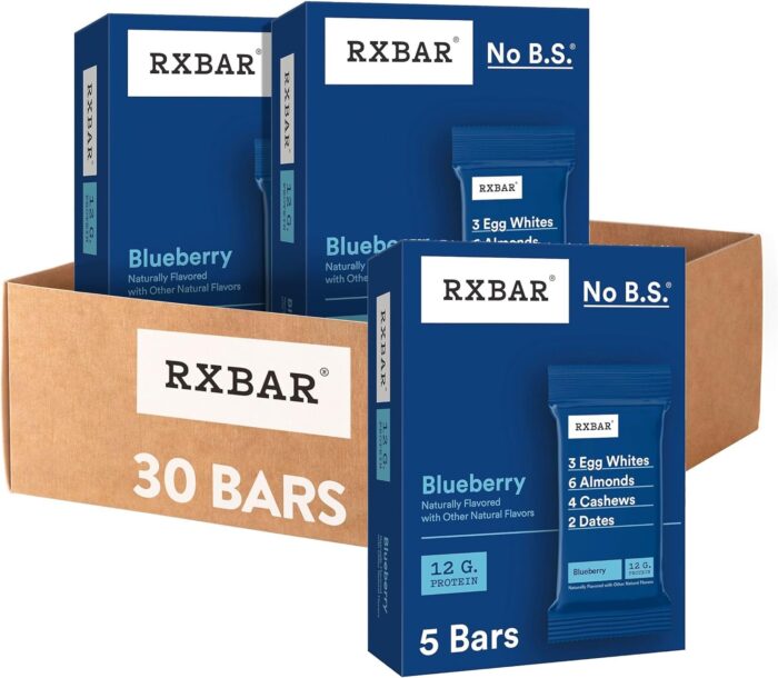 RXBAR Protein Bars, 12g Protein, Gluten Free Snacks, Blueberry (6