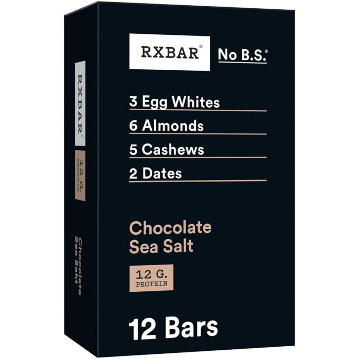 RXBAR Protein Bars, Protein Snack, Snack Bars, Chocolate Sea Salt,