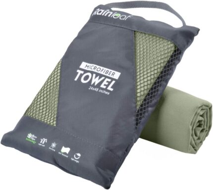 Rainleaf Microfiber Towel Perfect Travel & Gym & Camping Towel. Quick