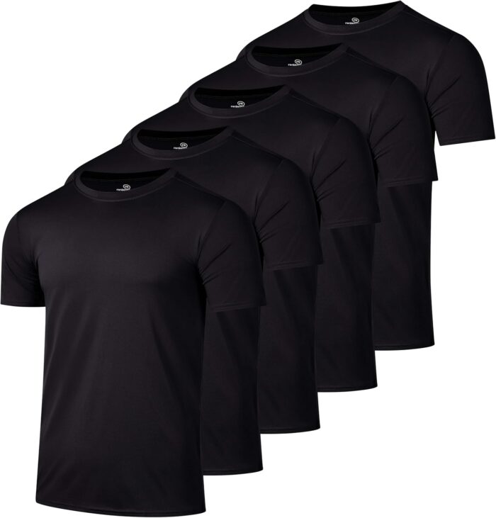 Real Essentials 5 Pack: Men’s Short Sleeve Dry Fit Active