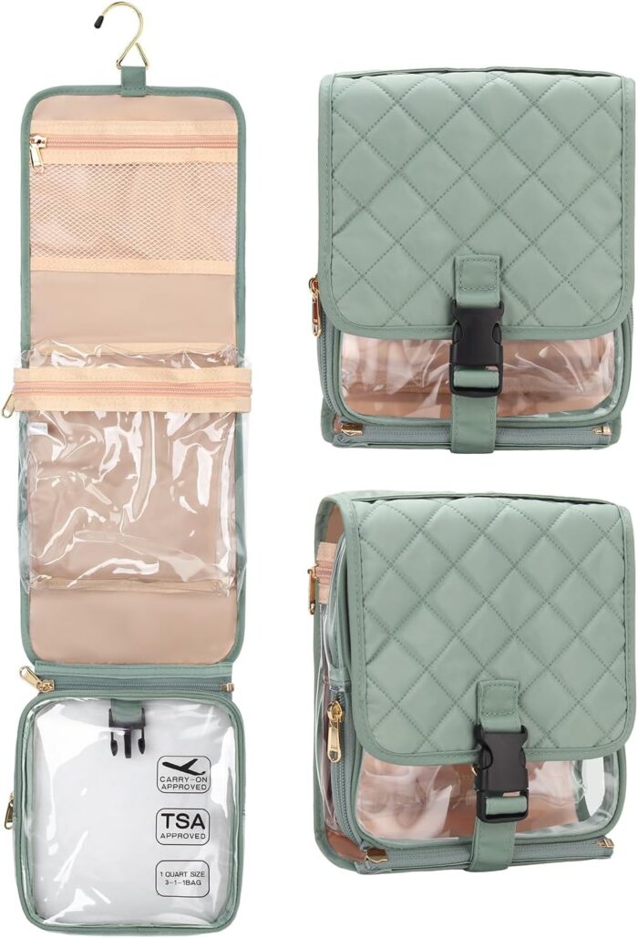 Relavel Travel Toiletry Bag for women with Detachable TSA Approved