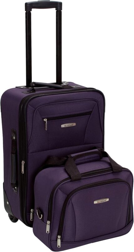 Rockland Fashion Expandable Softside Upright Luggage Set, Purple,