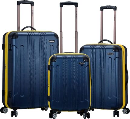 Rockland London Hardside Expandable Luggage with Spinner Wheels, Blue,