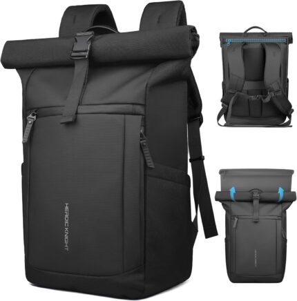 Rolltop Backpack with Laptop Compartment, Expandable Roll Top Backpack
