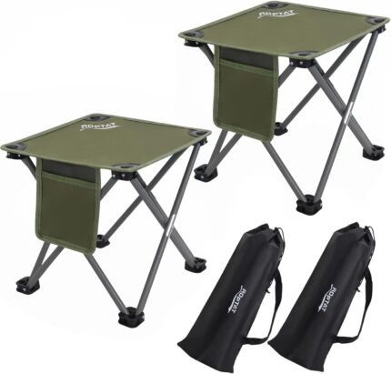 Roptat 2 Pack Camping Stool,Portable Folding Compact Lightweight Stool