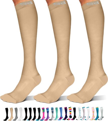 SB SOX 3-Pair Compression Socks for Women & Men (15-20mmHg) – Womens