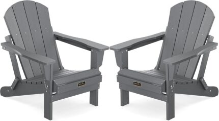 SERWALL Adirondack Chair Set of 2 for Patio Garden Outdoors Fire Pit-