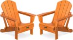 SERWALL Foldable Adirondack Chair Set of 2 for Patio Garden
