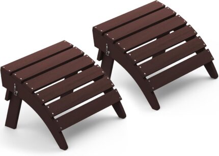 SERWALL Folding Adirondack Chair Footrest Set of 2, Adirondack