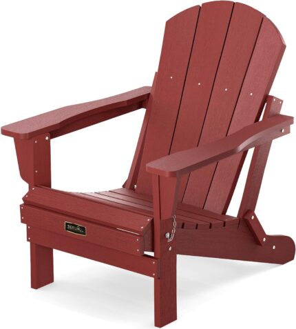 SERWALL Folding Adirondack Chair Outdoor Adirondack Chairs Weather