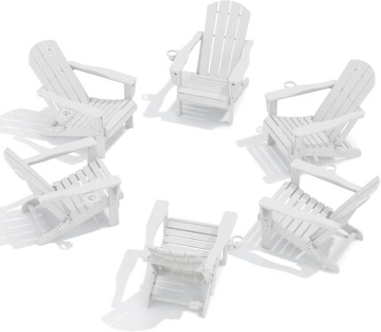 SERWALL Folding Adirondack Chair Set of 6, Reclining Adirondack Chair