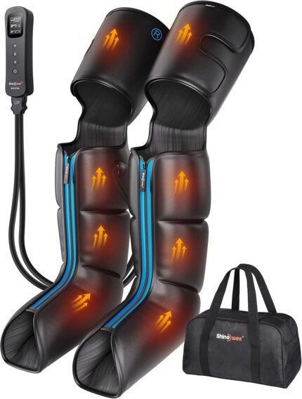 SHINE WELL Leg Massager with Heat and Compression, Leg Massager for