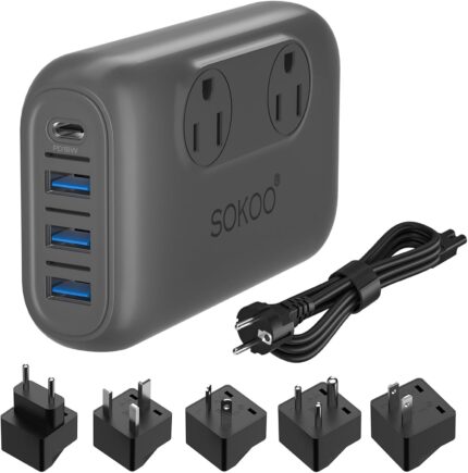 SOKOO 230-Watt Step Down 100-220V to 110V Voltage Converter,