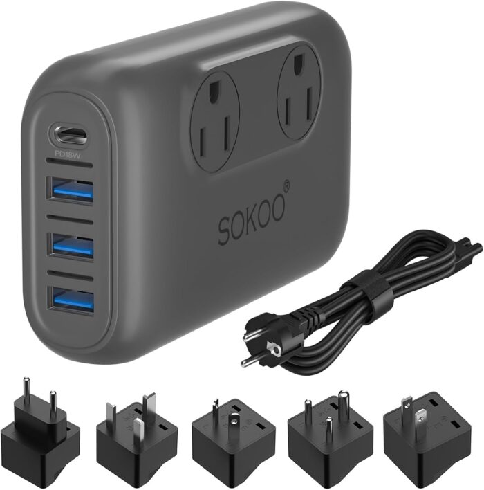 SOKOO 230-Watt Step Down 100-220V to 110V Voltage Converter,