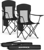 SONGMICS Breathable Camping Chairs, Foldable Outdoor Chairs Set of 2,