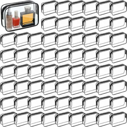 Sanwuta 100 Pcs Clear Makeup Bags Bulk Tsa Approved Toiletry Bag for