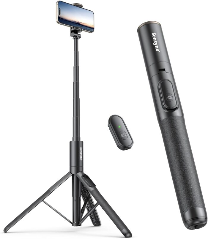 Sensyne 60" Phone Tripod & Selfie Stick, Lightweight All in One Phone