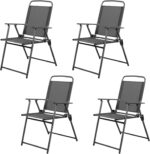 Shintenchi Outdoor Folding Dining Chairs Set of 4 with Textilene mesh