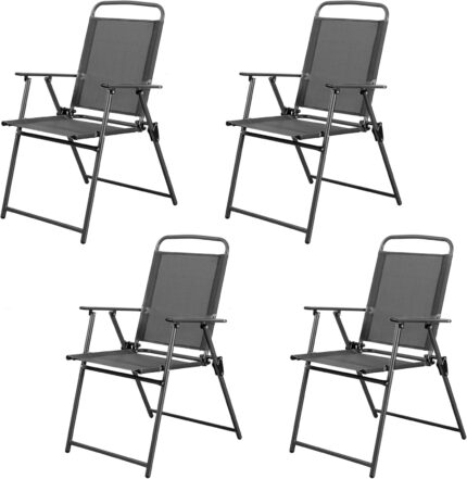 Shintenchi Outdoor Folding Dining Chairs Set of 4 with Textilene mesh