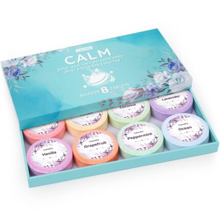 Shower Steamers 8 Pack Set Shower Bombs Tablets in Box with 8