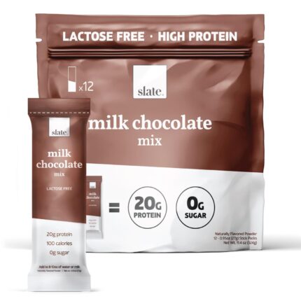 Slate Milk - High Protein Drink Mix Powder - Milk Chocolate, 12