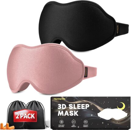 Sleep Masks for Women Men - Blackout Eye Cover for Lash Extension, 3D