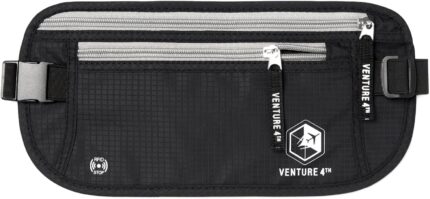 Slim Minimalist Design Money Belt, RFID Blocking for Men & Women -
