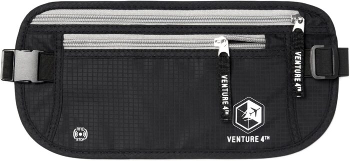 Slim Minimalist Design Money Belt, RFID Blocking for Men & Women -