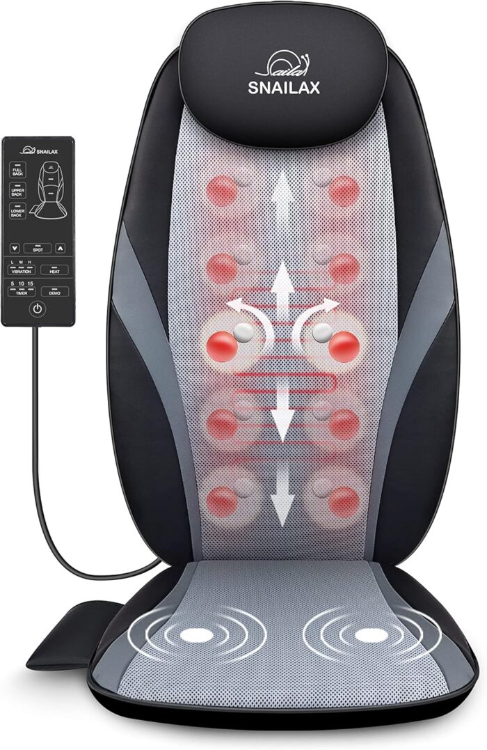 Snailax Shiatsu Massage Cushion with Heat Massage Chair Pad Kneading