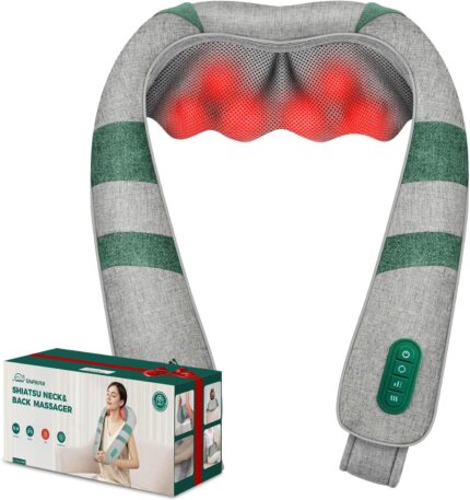 Snailax Shiatsu Neck Shoulder Massager, Back Massager with Soothing