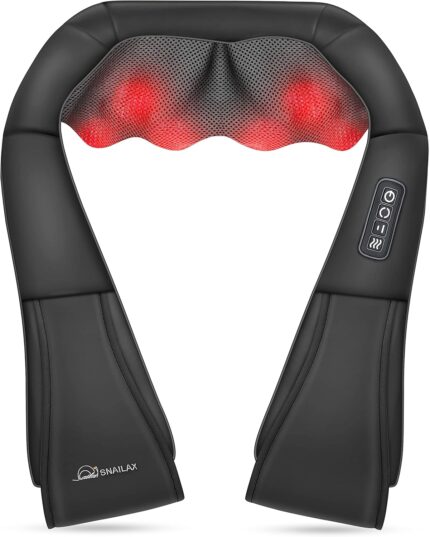 Snailax Shiatsu Neck and Shoulder Massager - Back Massager with Heat,