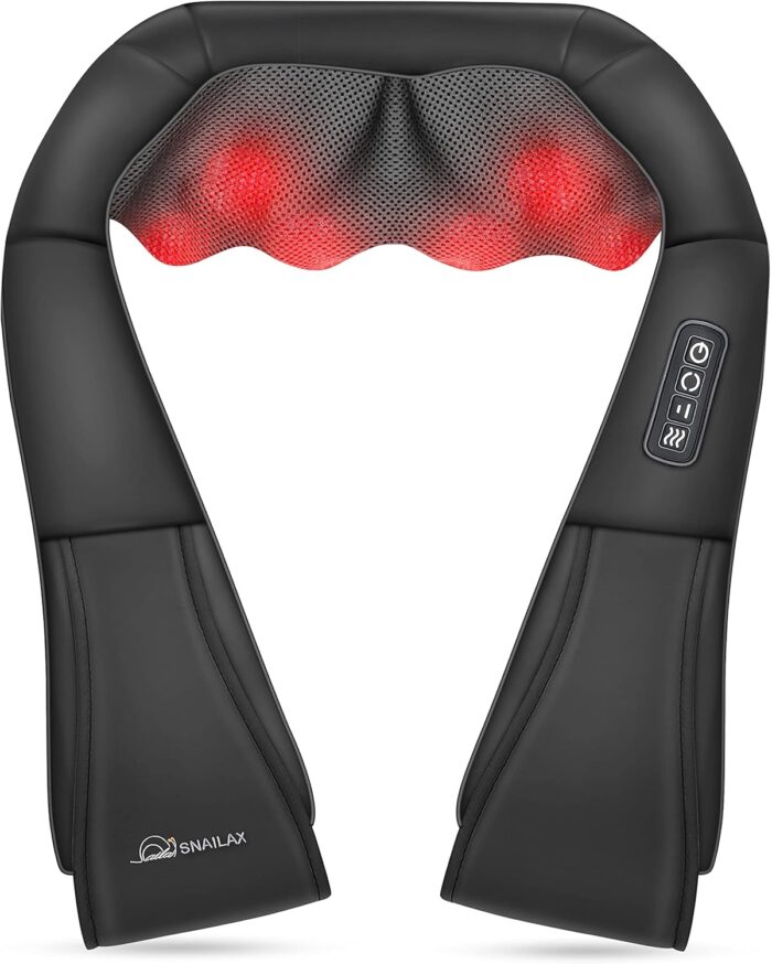 Snailax Shiatsu Neck and Shoulder Massager - Back Massager with Heat,