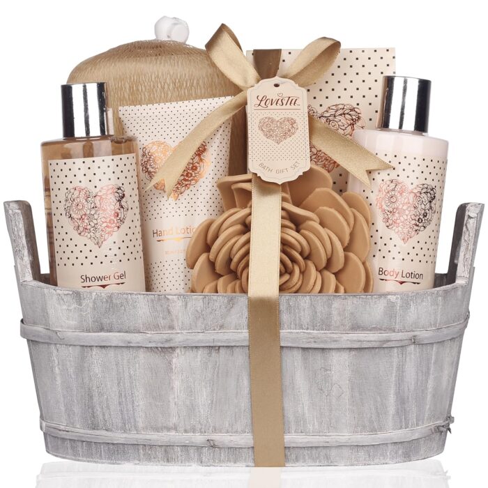 Spa Gift Basket – Bath and Body Set with Vanilla Fragrance by Lovestee
