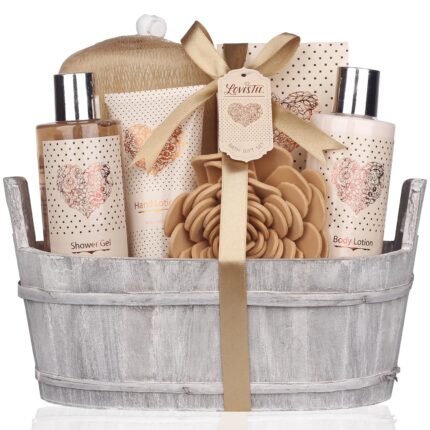 Spa Gift Basket – Bath and Body Set with Vanilla Fragrance by Lovestee