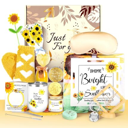 Sunflower Gift Get Well Soon Gifts for Women, 18 Pcs Birthday Gifts