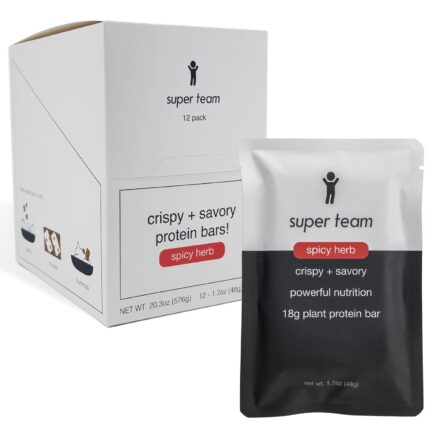 Super Team Savory + Crispy Protein Bars - Spicy Herb - 12-Count Snack