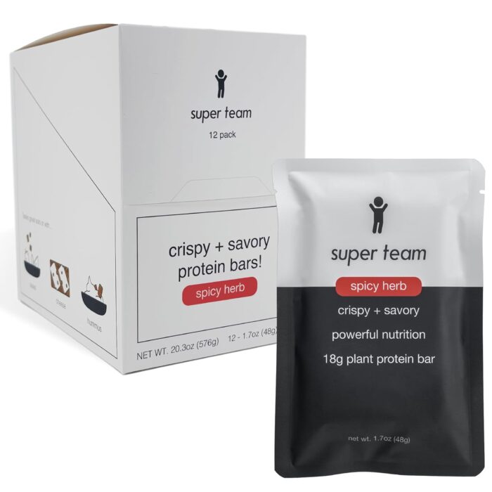 Super Team Savory + Crispy Protein Bars - Spicy Herb - 12-Count Snack
