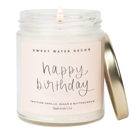Sweet Water Decor Happy Birthday Candles for Women - Vanilla Sugar &