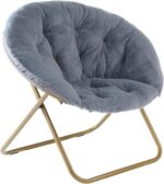Sweetcrispy Comfy Saucer Chairs Folding Cozy Faux Fur Living Room