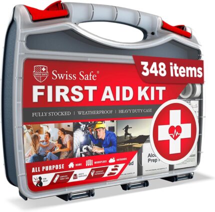 Swiss Safe 2-in-1 First Aid Kit for Car, Travel & Home, Businesses -