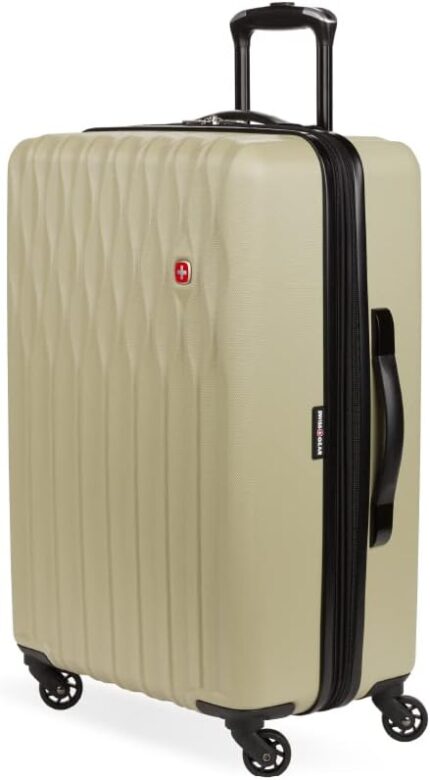 SwissGear 8018 Hardside Expandable Luggage with Spinner Wheels, Sand,