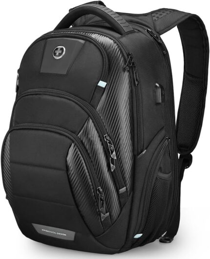 Swissdigital Design Men's 17 Inch Laptop Backpack with Apple Find My