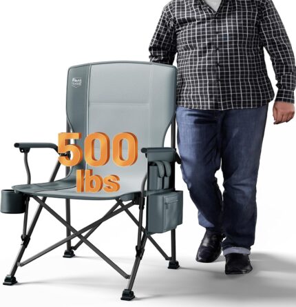 TIMBER RIDGE Oversized Folding Camping Chair High Back Heavy Duty for