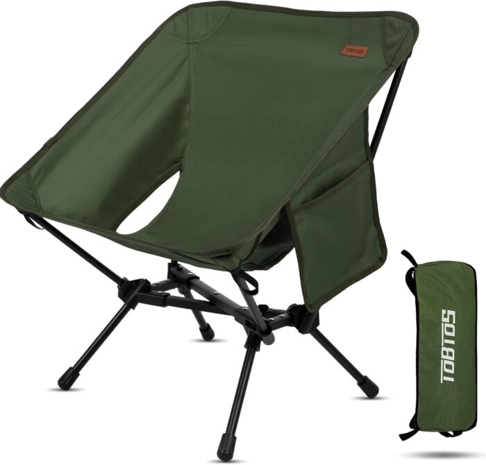 TOBTOS Portable Camping Chair, Support up to 330 LBS, Lightweight