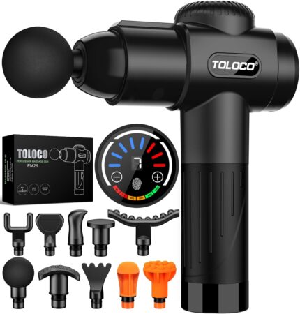 TOLOCO Massage Gun, Deep Tissue Back Massage for Athletes for Pain
