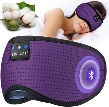 TOPOINT Sleep Mask Headphones Bluetooth Wireless 5.4, Breathable