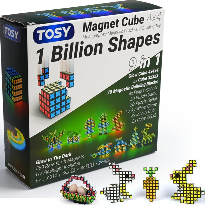 TOSY Magnet Cube 4x4 - 560 Magnets, 70 Blocks, for Mom/Her/Wife, 9in1