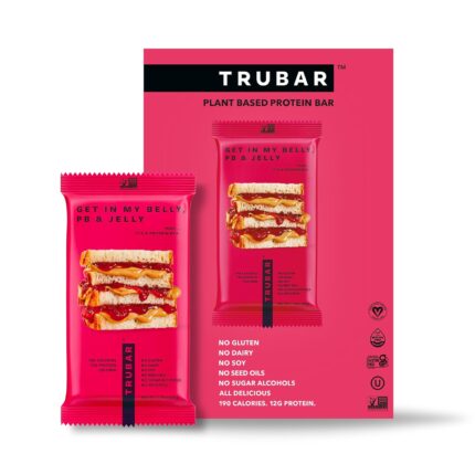 TRUBAR Vegan Protein Bar, Get In My Belly Pb & Jelly, Gluten Free,
